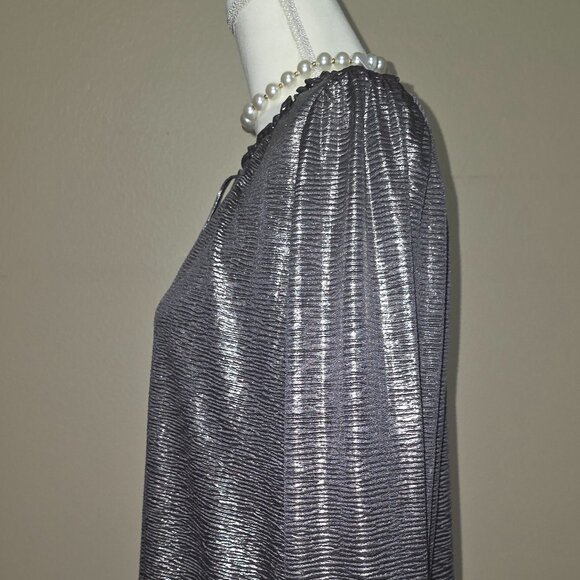 LOFT Metallic Charcoal Blouse – Size M – NWT (New With Tags) - Picture 3 of 5